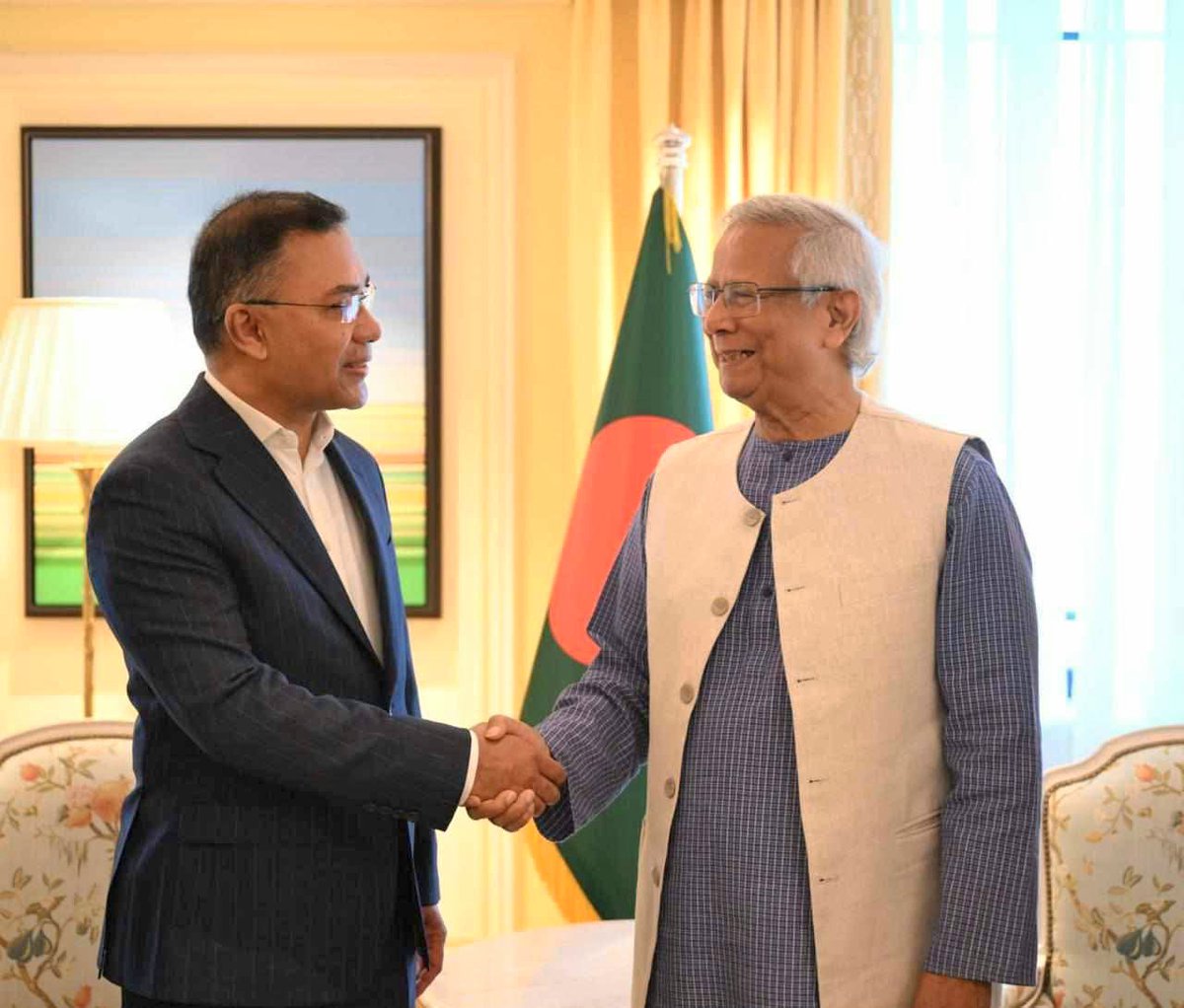 bdbnp78's tweet photo. Acting Chairman of the BNP, Tarique Rahman, and the Chief Advisor of the Interim Government, Professor Muhammad Yunus, have held a meeting.

The Dorchester, 53 Park Lane, London, W1K 1QA

Friday, 13 June 2025. https://t.co/RfE6ZwQ3aT