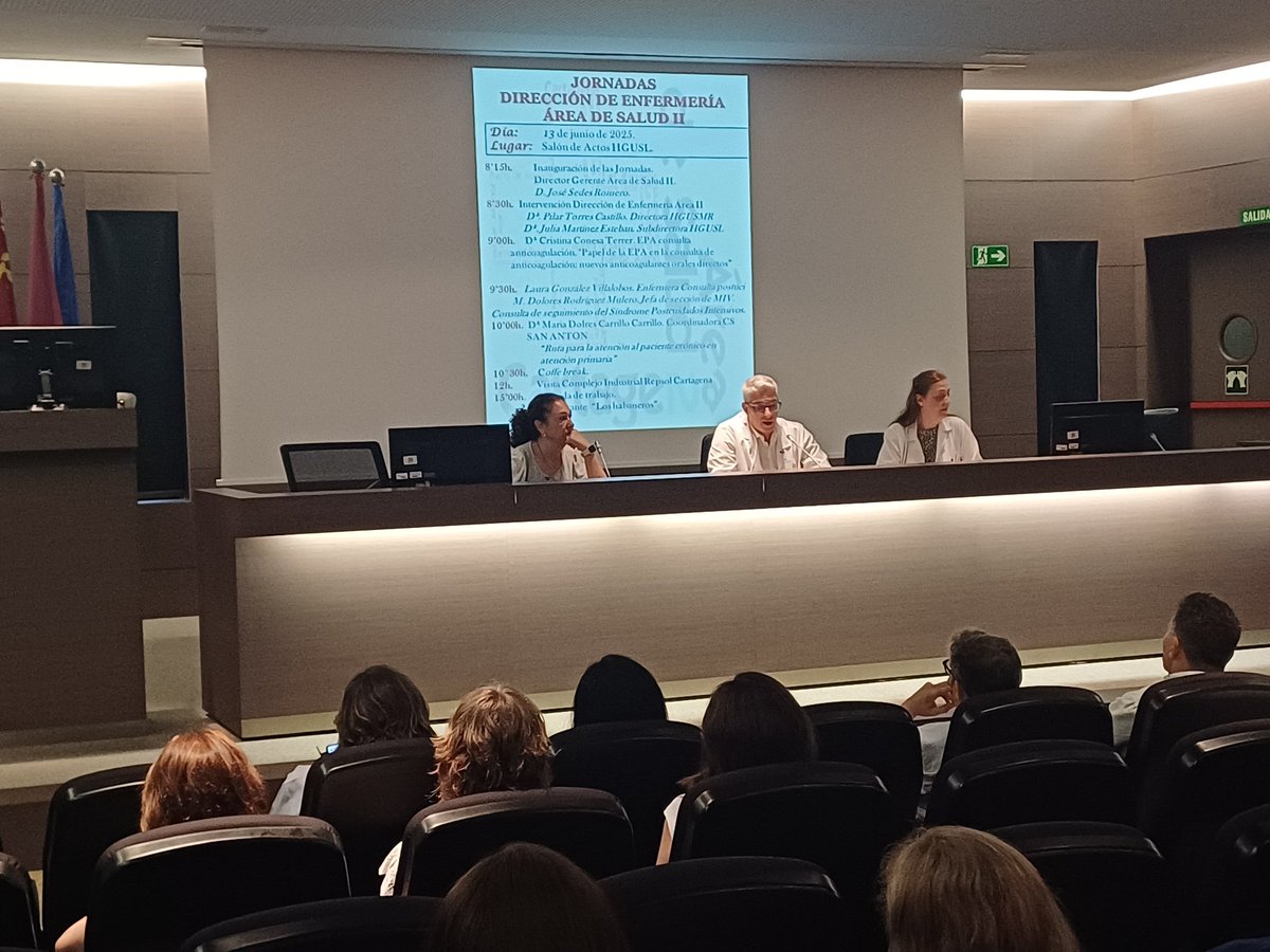 Area2Cartagena's tweet photo. Jornadas de dirección de enfermería del @Area2Cartagena en el Hospital Santa Lucía.
Como ejes centrales las consultas Post UCI @HuciLucia, las consultas de Anticoagulacion y paciente crónico  @CS_SanAnton.
Gracias por compartir experiencias.
@Murciasalud https://t.co/Yfy6SecQHT