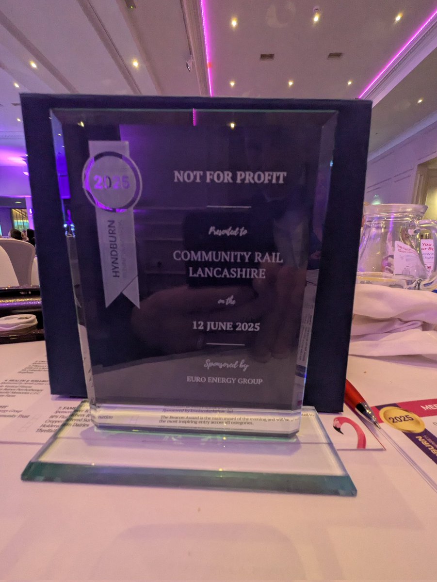 We’re thrilled to share that Community Rail Lancashire won at the Hyndburn Business Awards! 🏆🎉

A big thank you to those who nominated us and to all our amazing supporters — we’re so grateful! 🙌

Congrats to all the finalists and winners! #HBA2025
