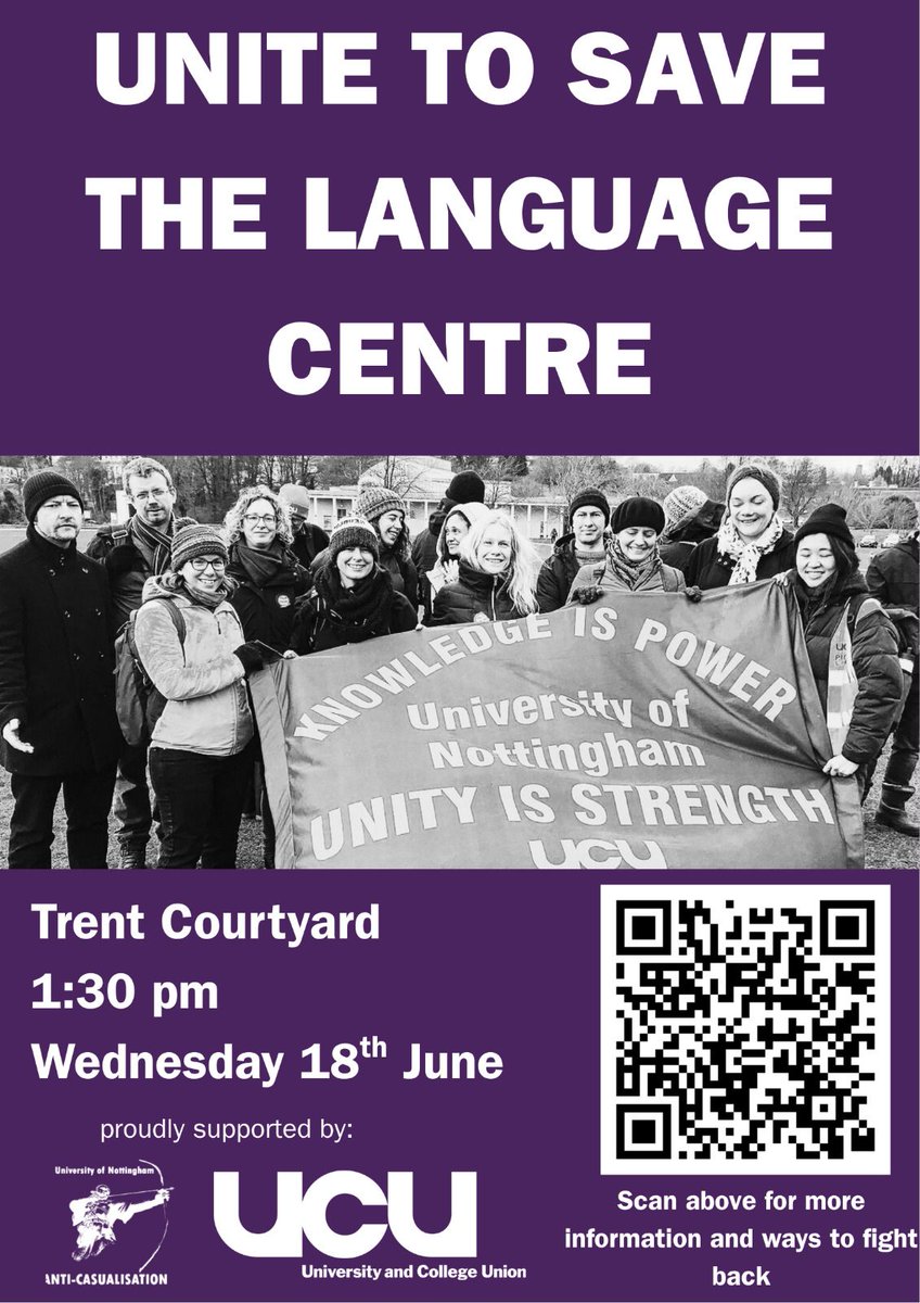 Join us as we stand up and fight back against the unnecessary cuts to the language centre! Let's show the university what solidarity looks like and that we will NOT back down!

#StopTheCuts #SaveHE