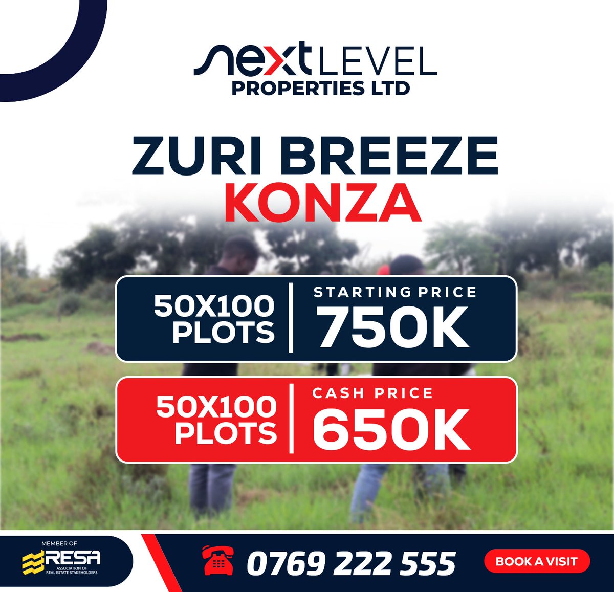 NLPKenya2025's tweet image. 🔥 HOT DEAL ALERT! 🔥

Own a DREAM 50x100 Plot in KONZA’s Zuri Breeze!
✅ Only KSh 750K (or 650K CASH!) 
⏳ Limited Plots LEFT!
📞 Call NOW: 0769 222555
🚀 Invest Smart—Live Smarter!

🌐 nextlevelproperties.co.ke

#KonzaGoldrush #PlotDeals