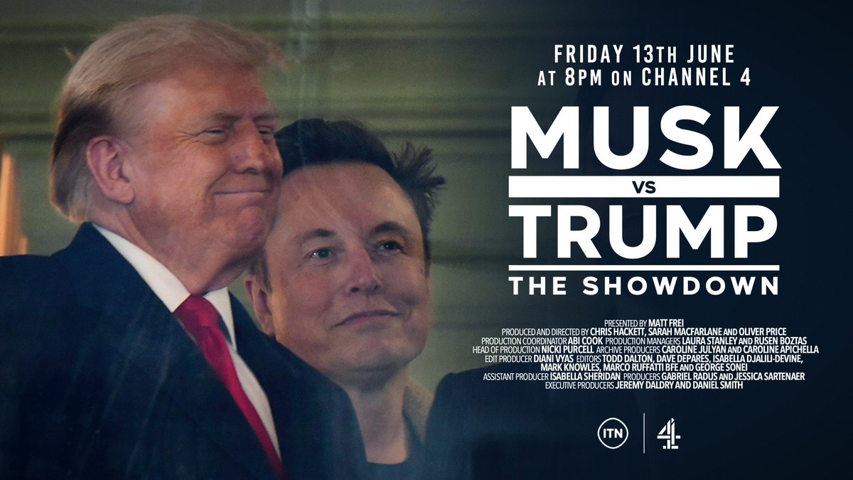 Musk v Trump: The Showdown ON TONIGHT 8pm <a href="/Channel4/">Channel 4</a>