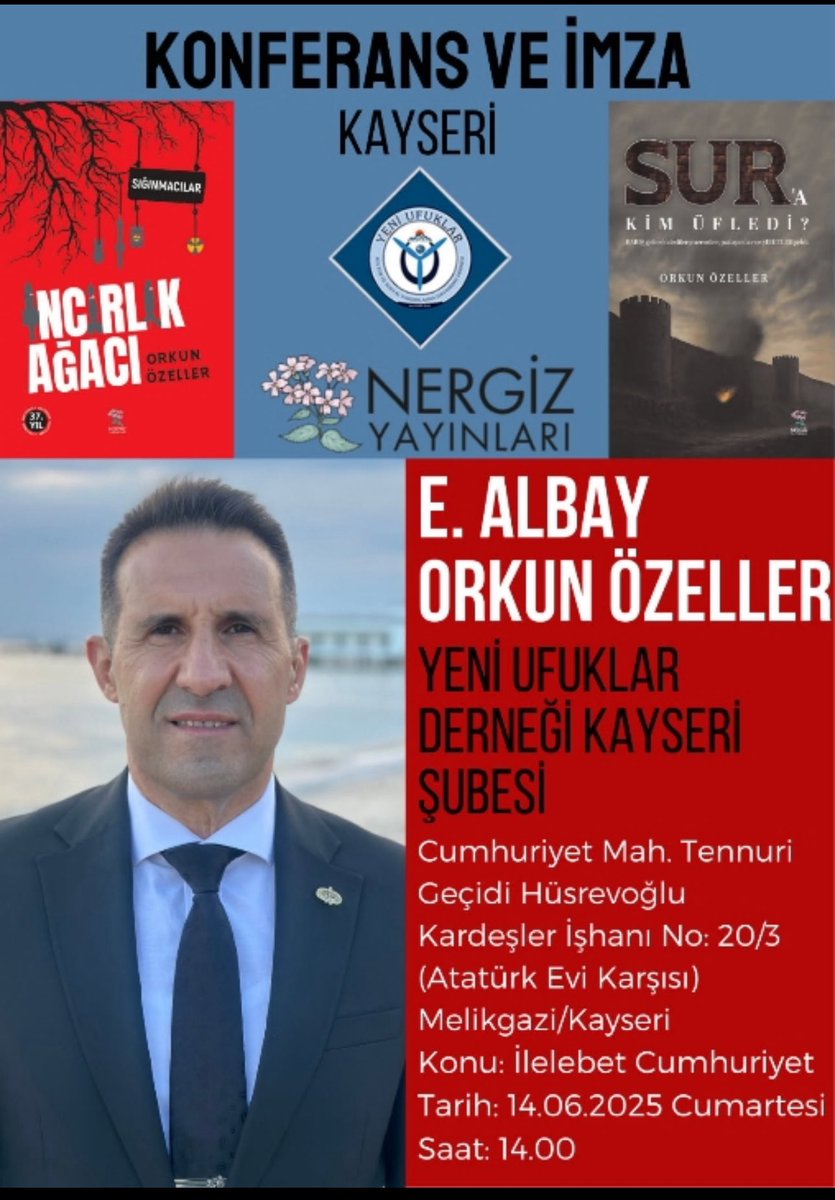 Cumartesi Kayseri 
Saat 14:00
Bekleriz