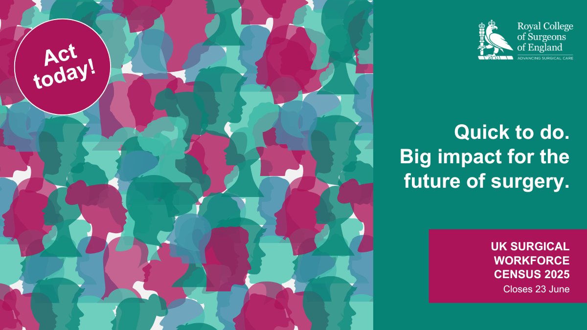 Your answers in the 2023 UK Surgical Workforce Census helped us campaign for:
🤝 better access to theatres;
🤝 support for trainees;
🤝 a stronger surgical workforce.

Now it’s time to build on that. Take part in the 2025 Census before it closes: ow.ly/nCmE50W8bny
