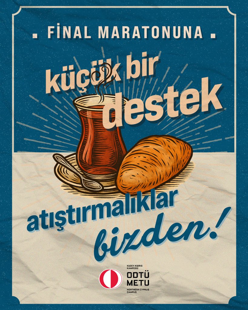 ODTUKuzeyKibris's tweet image. Final haftası boyunca her akşam kütüphanede sıcak çay ve ikramlıklar sizi bekliyor.

Siz finallere hazırlanırken bizden küçük bir destek 🤗
Hepinize başarılar! 🫶🏼 📚

#ODTUKKK #METUNCC #finalsweek