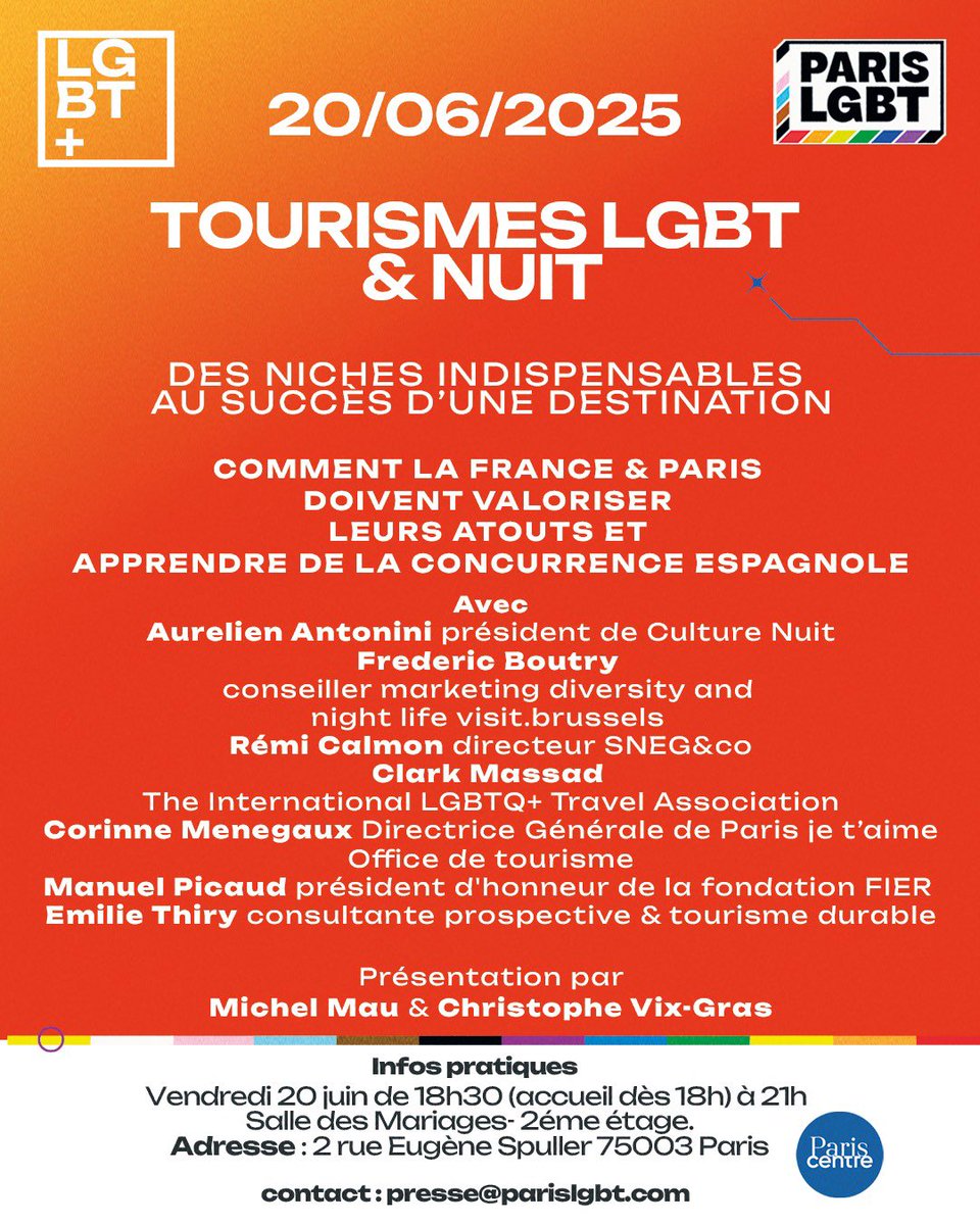 Jean-François Guyot (@jfguyot) on Twitter photo Du #tourisme, de la #France, de #Paris et de l’atout #LGBT en particulier en apprenant de la concurrence espagnole (RP <a href="/VixWorld/">Christophe Vix-Gras 🇪🇺🇫🇷❤️💛💜</a> <a href="/PGMtourisme/">ParisLGBT 🏳️🌈🌈</a>) Du #tourisme, de la #France, de #Paris et de l’atout #LGBT en particulier en apprenant de la concurrence espagnole (RP <a href="/VixWorld/">Christophe Vix-Gras 🇪🇺🇫🇷❤️💛💜</a> <a href="/PGMtourisme/">ParisLGBT 🏳️🌈🌈</a>)