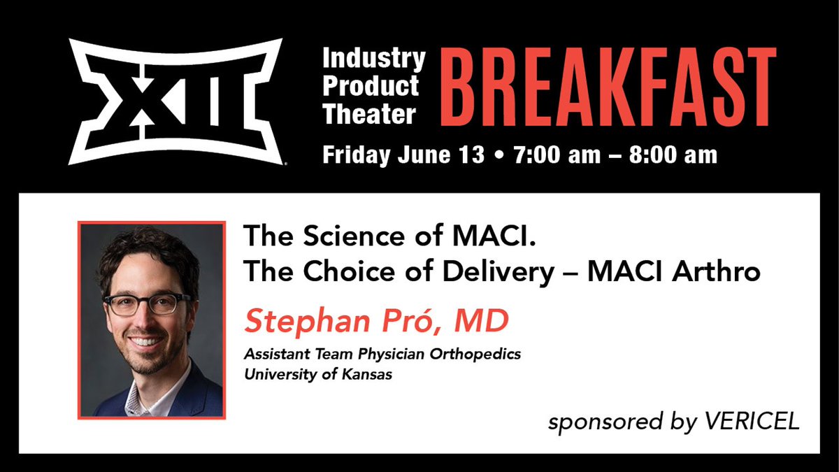 Big XII Team Physicians Conference (@big12docs) on Twitter photo Good morning! Breakfast sponsored by <a href="/VericelCorp/">Vericel® Corporation</a> will be starting in 1 hour in the Robert Trent Jones, Sr. Room. See you there!
#Big12Docs25 #Big12Docs #Big12TeamPhysicians Good morning! Breakfast sponsored by <a href="/VericelCorp/">Vericel® Corporation</a> will be starting in 1 hour in the Robert Trent Jones, Sr. Room. See you there!
#Big12Docs25 #Big12Docs #Big12TeamPhysicians