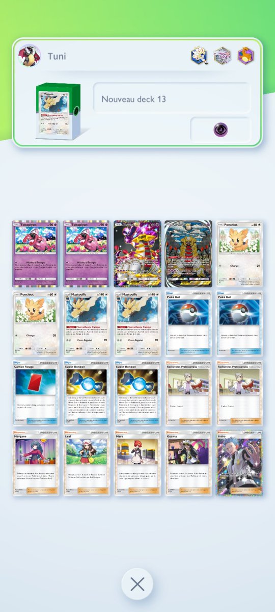 Ce deck est grotesque 🤣🤣 3 matchs 3 victoires par contre il est assez stratégique faut bien calculer la pose de l'énergie et l'avantage de se deck c'est qu'il à 3 façons réel d'attaquer au temps le banc que l'actif du coup super complet <a href="/tehleadersheep/">Lead, Pokemon Pocket</a>
