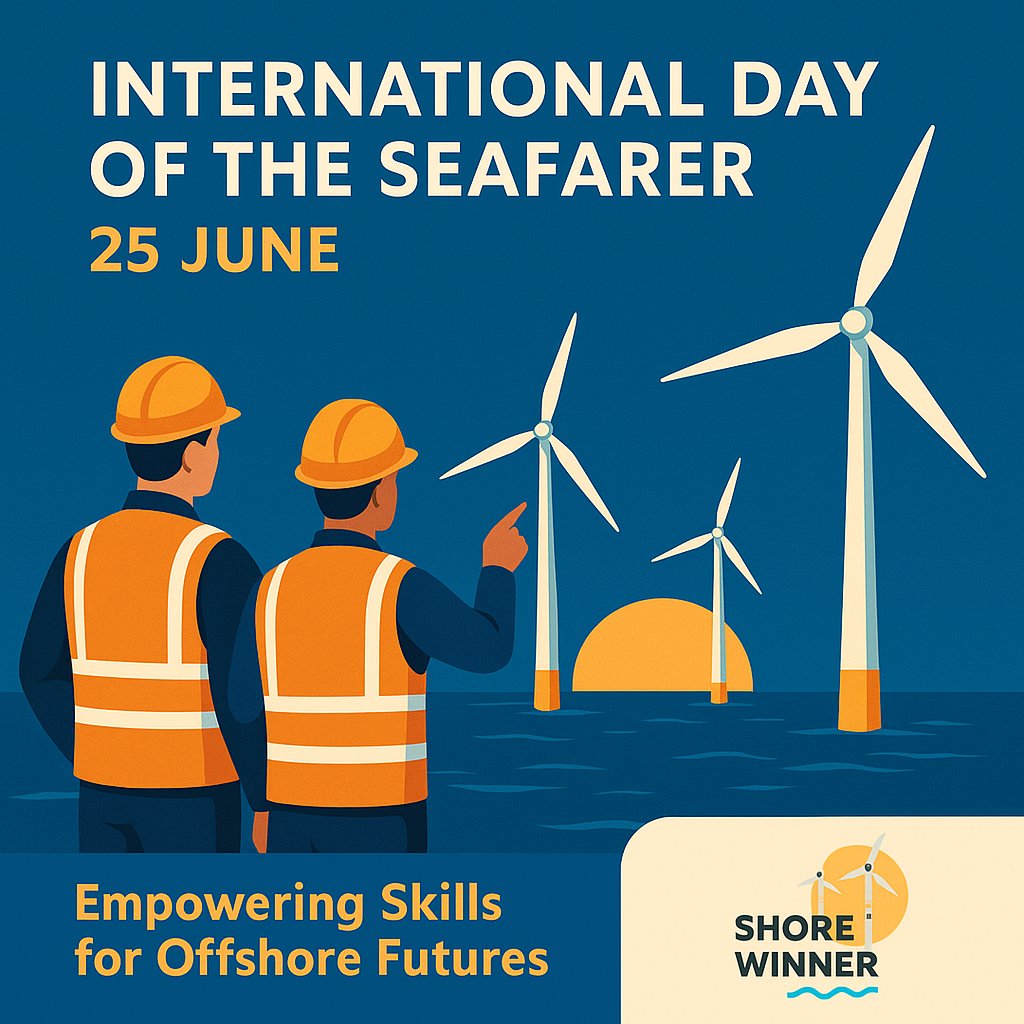 🌊⚓ Today we celebrate the #DayOfTheSeafarer
Behind every offshore wind turbine is a seafarer driving the green transition. At #SHOREWINNER, we honour your skill, strength &amp; vision for a cleaner future.
🔗 Join our offshore wind Community of Practice:
 shorewinner.eu/networking-pla…