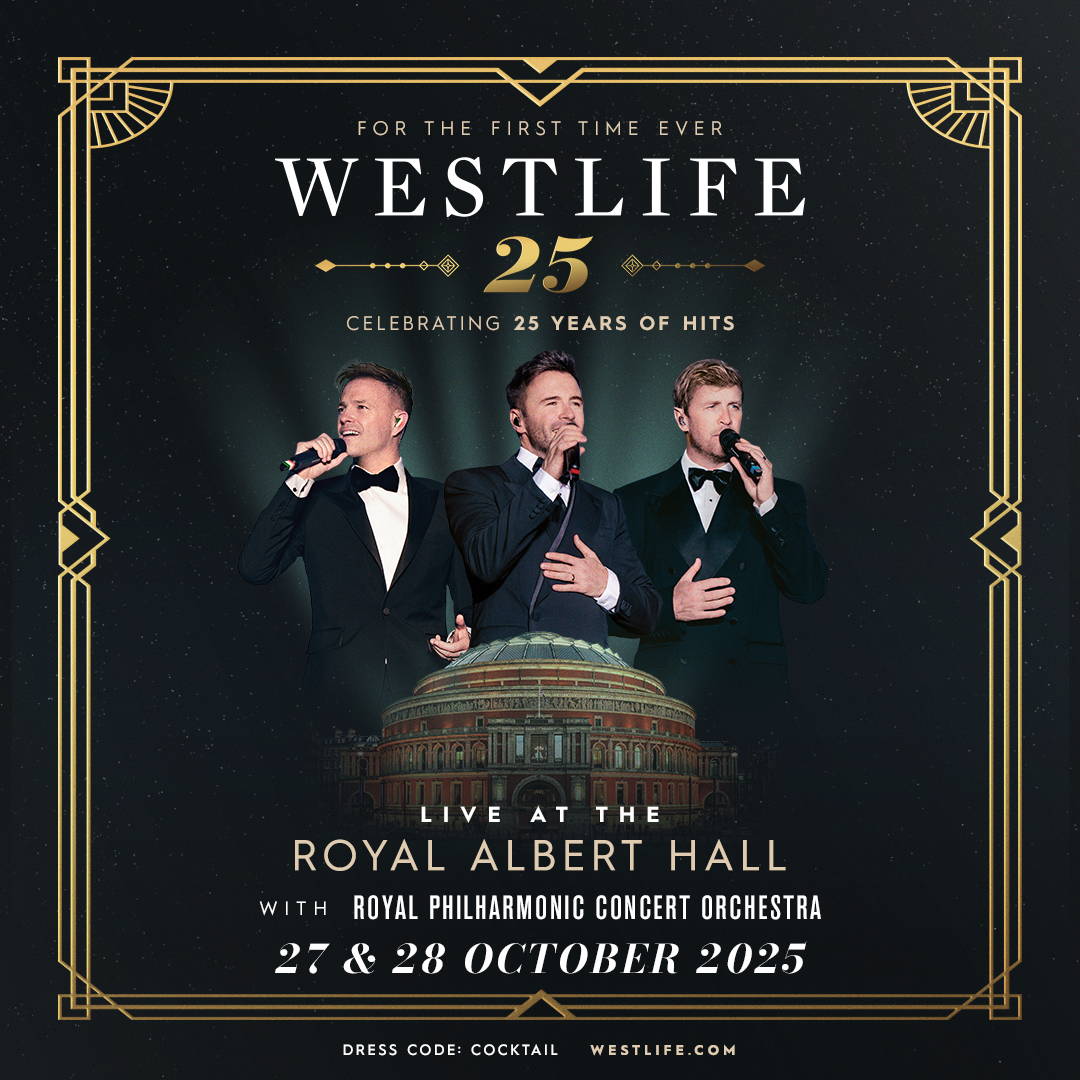 Westlife (@westlifemusic) on Twitter photo We can’t quite believe it’s been 25 years of Westlife... To kick off the celebrations, we’re so excited to announce two very special shows at the <a href="/RoyalAlbertHall/">Royal Albert Hall</a> with the incredible <a href="/royalphilorch/">Royal Philharmonic Orchestra</a> 💫
Tickets go on sale Friday 20th June at 10am. livenation.co.uk/westlife-ticke… We can’t quite believe it’s been 25 years of Westlife... To kick off the celebrations, we’re so excited to announce two very special shows at the <a href="/RoyalAlbertHall/">Royal Albert Hall</a> with the incredible <a href="/royalphilorch/">Royal Philharmonic Orchestra</a> 💫
Tickets go on sale Friday 20th June at 10am. livenation.co.uk/westlife-ticke…