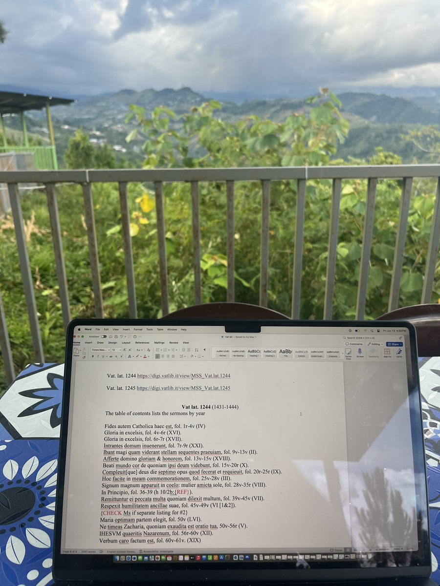 Mount Kinabalu, Sabah, Malaysia. 

Not a bad spot to work on manuscripts of Nicolas of Cusa’s sermons (Vat. last. 1244 &amp; 1245).
