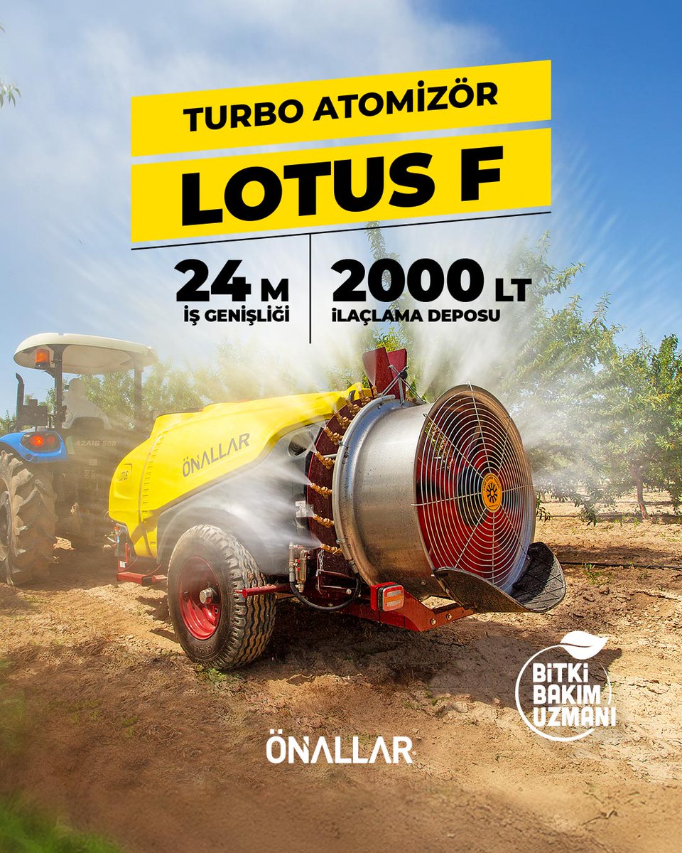 🚜💨 Yeni Nesil LOTUS F Önallar Turbo Atomizer İlaçlama Makinesi.

- 2000 LT yüksek kapasiteli depo
- 24 METRE geniş çalışma alanı
- Dayanıklı yapı, uzun ömürlü kullanım

#önallar #ilaçlamamakinesi #mahsülünükoru #bitkibakımuzmanı #turboatomizer #holder