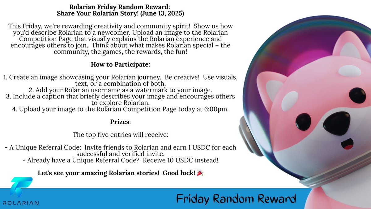 officialROLAai's tweet image. ✨ Rolarian Friday Reward! ✨ Share a pic of your Rolarian journey &amp;amp; tell us how you'd describe it to a newcomer. Top 5 win a unique referral code (or 10 USDC)! Upload by 6 PM! #Rolarian #FridayReward