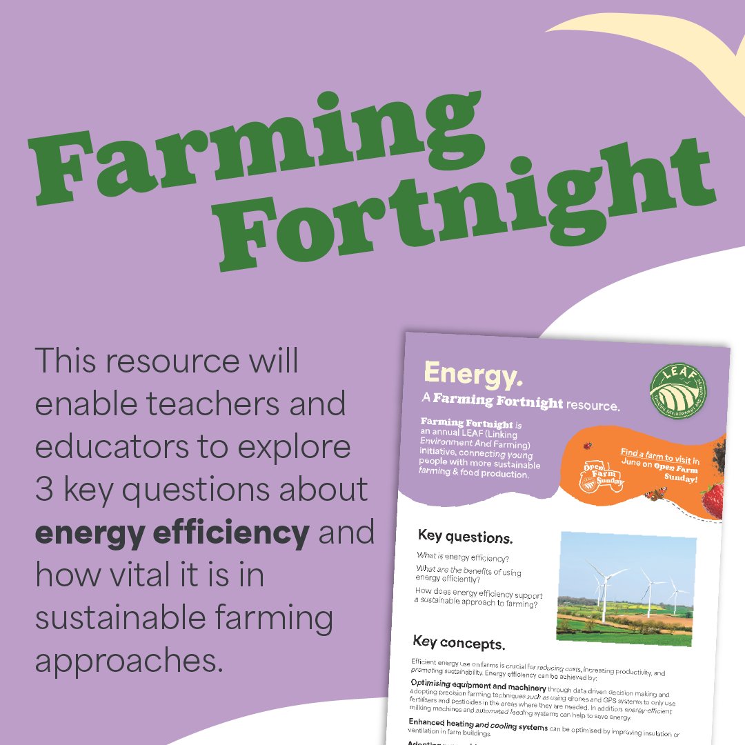 🌾💡 Smarter energy use on farms means lower costs, better productivity, &amp; a more sustainable future! From drones &amp; GPS-guided spraying to energy-efficient equipment, tech is transforming how farms manage energy. 

Find out more: countrysideclassroom.org.uk/resources/1858 #FarmingFortnight2025