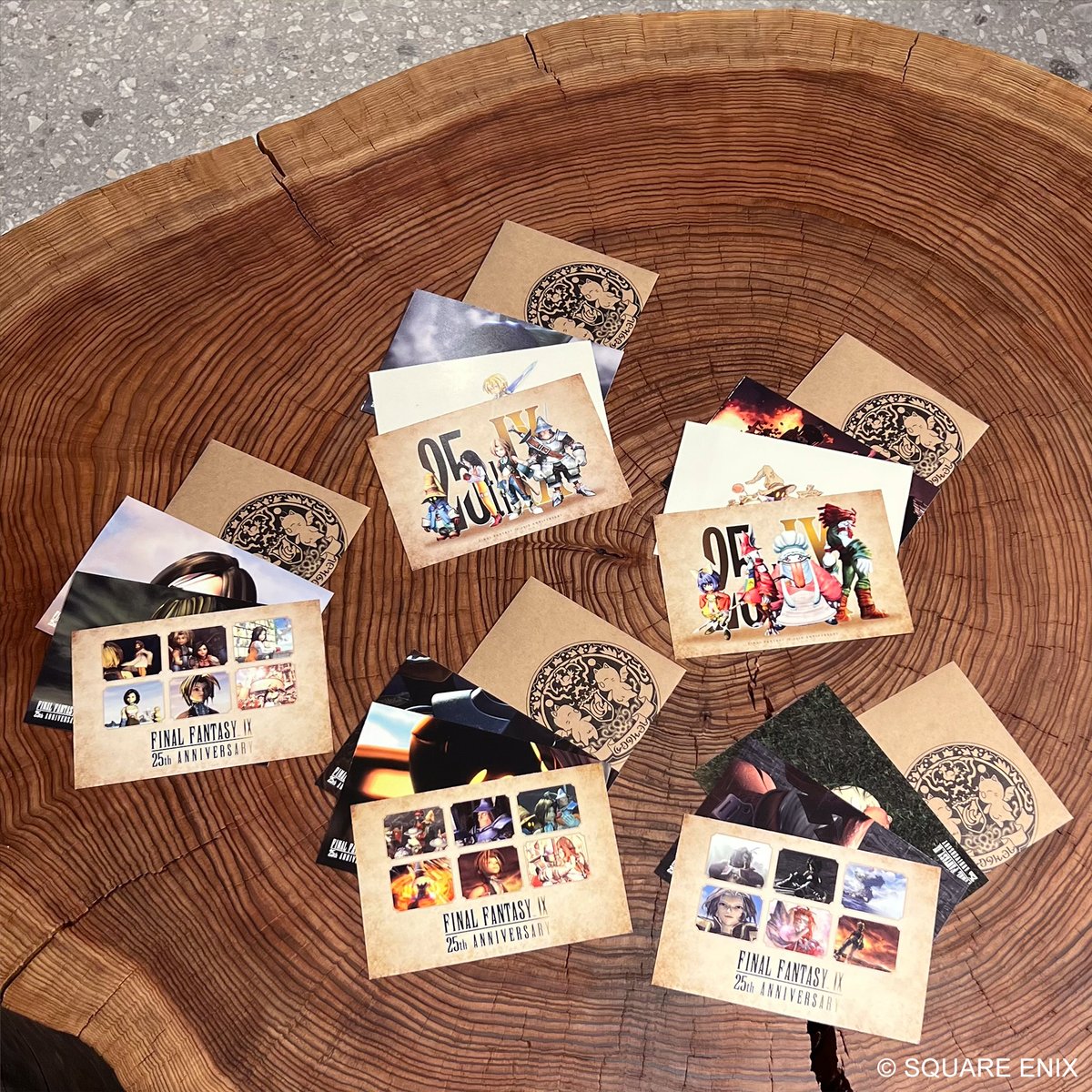 FF9 25thANNIVERSARYくじ ポスカ＆ラバキーセット FFⅨ FF9 発売25周年記念くじ E賞 封筒付きポストカードセット