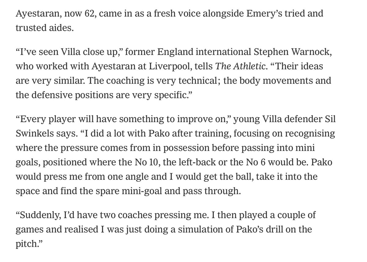 Pako Ayestaran: 14 different roles at 11 clubs and in six countries. Relationship with Benitez before Liverpool fall-out, three Mexican teams and helping Gary Neville at Valencia.

His career has now come full circle. His experience to #AVFC is vital.

🔗nytimes.com/athletic/59294…