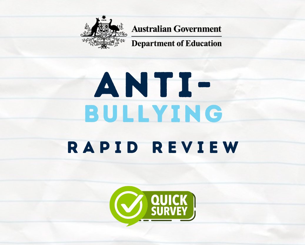 We know… another survey 😅📋  
But this one’s quick - and it's important!

#NTCOGSO is making a Territory-wide submission to the national Anti-Bullying Review. We want your voice included.

💬 Share your thoughts with us by 18 June: zurl.co/0NJ6T
#NTPublicEducation