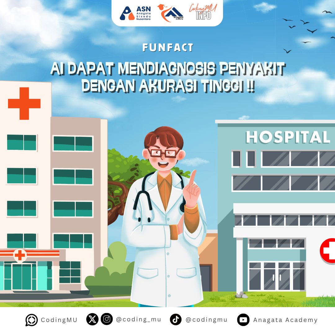 coding_mu's tweet image. Dokter? diganti AI? 😲

Tenang, bukan diganti... tapi dibantu! 😉

Yup, AI sekarang bisa deteksi penyakit dengan akurasi nyaris sempurna! ✨

#AnagataAcademy #ASN #CodingMU #funfact #trivia #coding #ai #information #fakta #algoritma #mesin #programming #belajar #teknologi