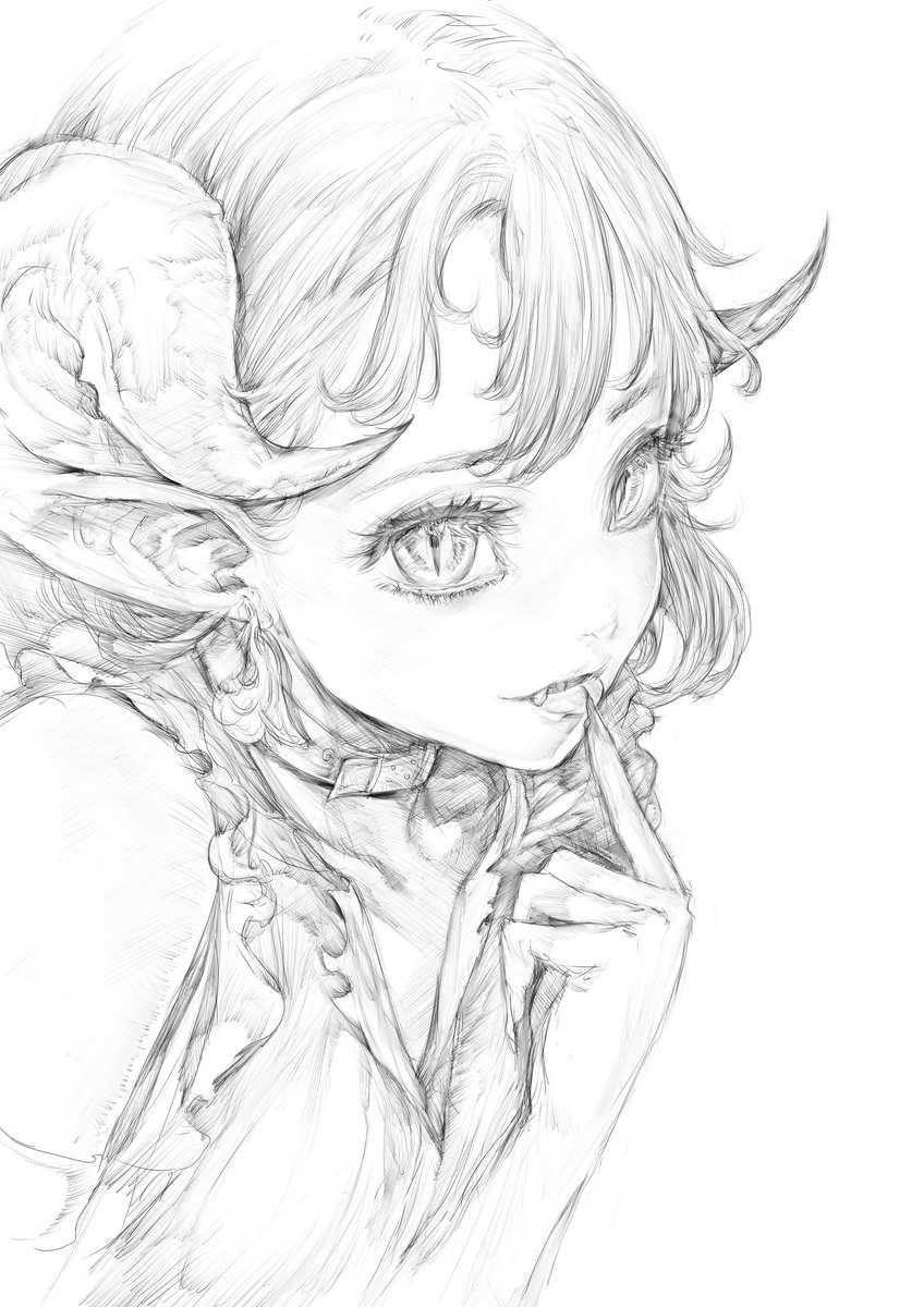 Yockyy's tweet photo. Horned girl 3 (finished) https://t.co/eHEk7K1WLB