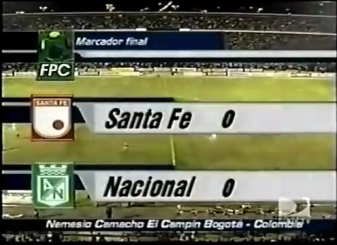 En sus 84 años de historia, Santa Fe ha jugado 35 fases semifinales.

Sin contar play-offs, solamente ha clasificado a la final o al titulo despues de haber perdido 2 partidos un total de...UNA. SOLA. VEZ.

Torneo Apertura 2005, 4-0-2, un 2.86% de probabilidad.