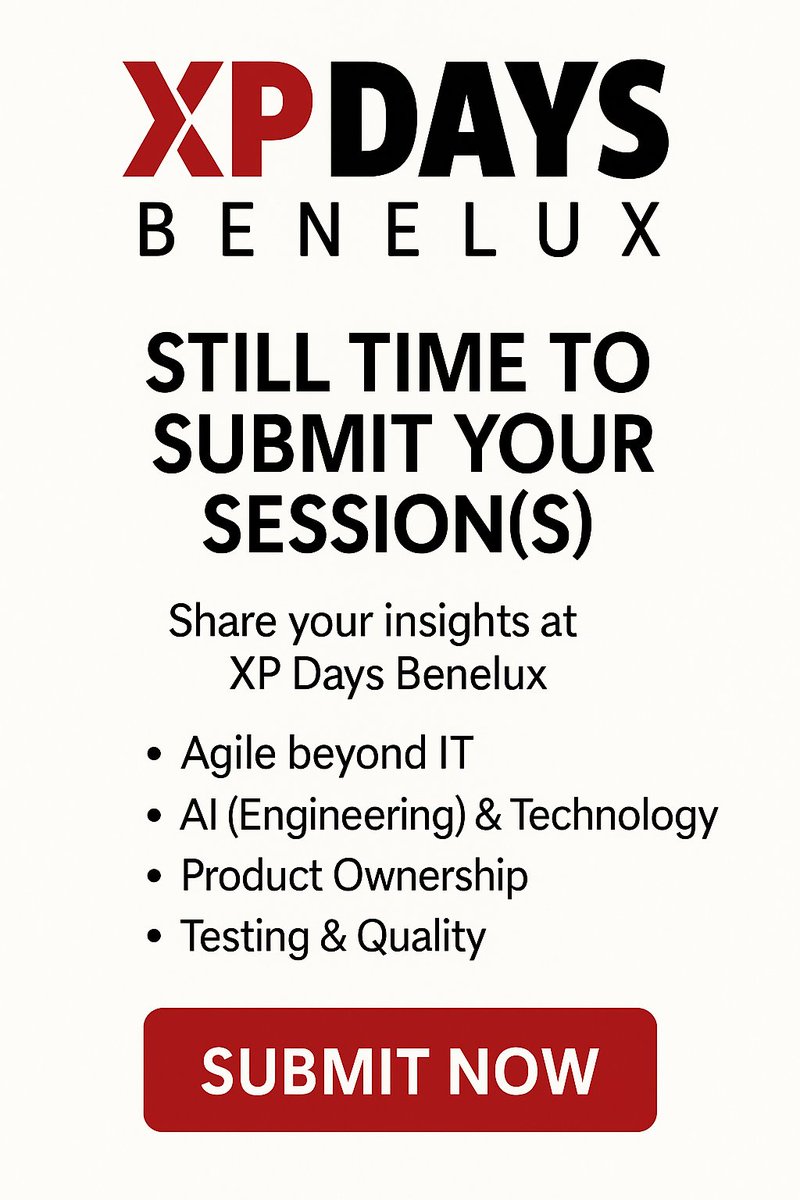 Whether you’re a PO, coach, developer, Scrum Master or just passionate ?
Know someone who’d be perfect on stage? Tag them below ;-) !

By the way, have you bought your ticket yet? xpdaysbenelux.org

#agile #xpdaysbenelux #xpdaysbenelux2025 #AI #Conference #Learning #IT