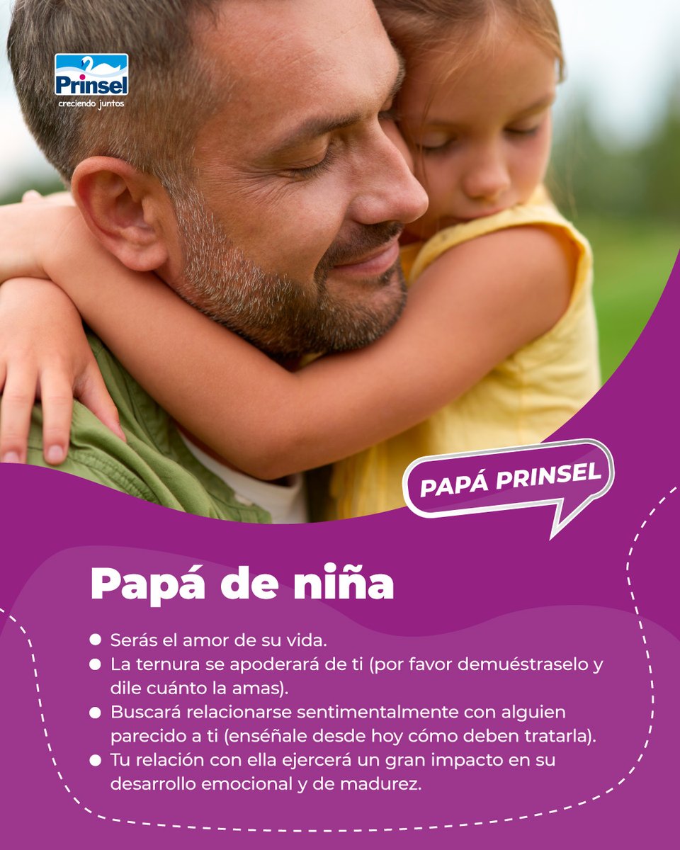 No importa si eres papá de niña o de niño… lo importante es que estés presente, que escuches, que abraces sin prisa y que juegues sin miedo al ridículo. Porque que lo que deja huella es el amor y el tiempo compartido ¡FELICIDADES y GRACIAS PAPÁ!
prinsel.com
#Prinsel