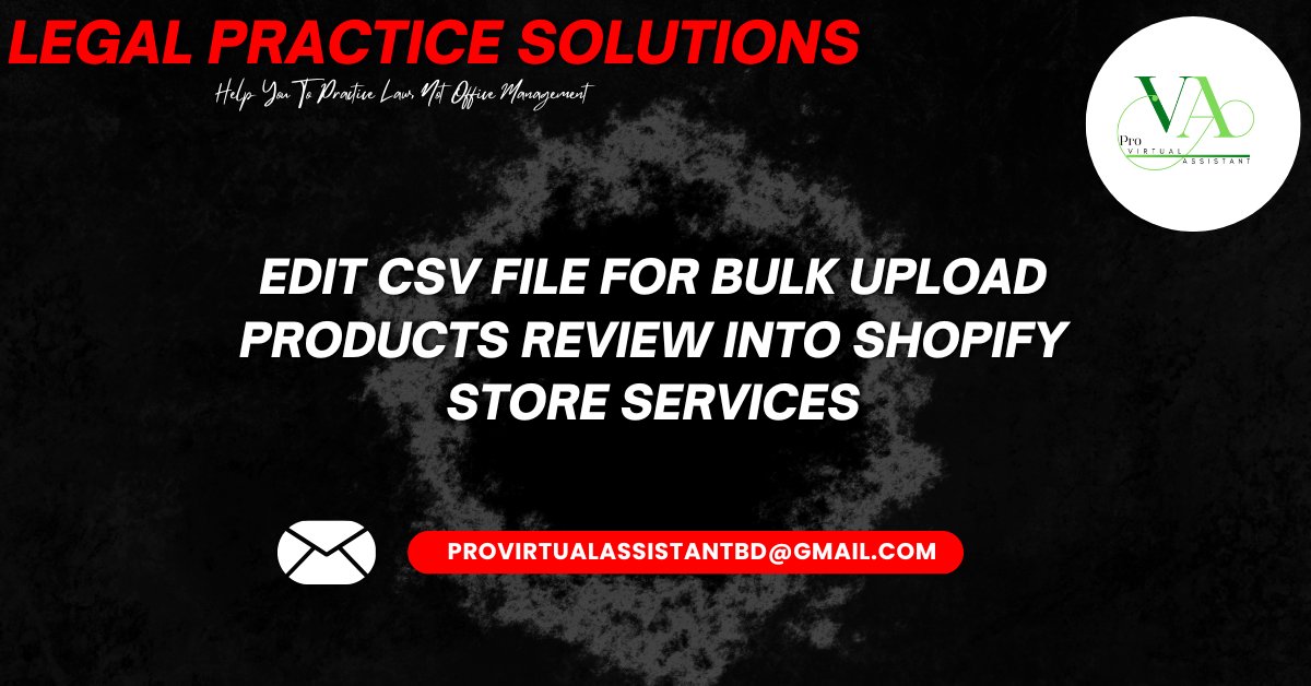 Pro Virtual Assistant BD (@pro_virtual_ast) on Twitter photo Edit CSV file for bulk upload Products Review into Shopify Store Services.
Email: provirtualassistantbd@gmail.com
#ShopifyDataEntry
#woocommerce
#woocommercecsv
#accounting
#bookkeepingservices
#bookkeeping
#excelformulas
#CRMDataEntry
#wordpressdataentry
#ArticlePublication Edit CSV file for bulk upload Products Review into Shopify Store Services.
Email: provirtualassistantbd@gmail.com
#ShopifyDataEntry
#woocommerce
#woocommercecsv
#accounting
#bookkeepingservices
#bookkeeping
#excelformulas
#CRMDataEntry
#wordpressdataentry
#ArticlePublication