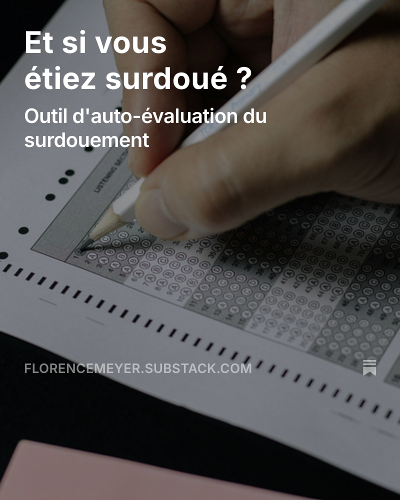 florencemeyer's tweet photo. Vous pensez être #HPI, mais vous hésitez à passer un test officiel ? Vous pouvez vous aider, dans un premier temps, de cet auto-diagnostic de 38 questions qui m'a semblé plutôt robuste et complet. A lire ici : https://t.co/AKL5KGm4yU https://t.co/dF5sJhstEa