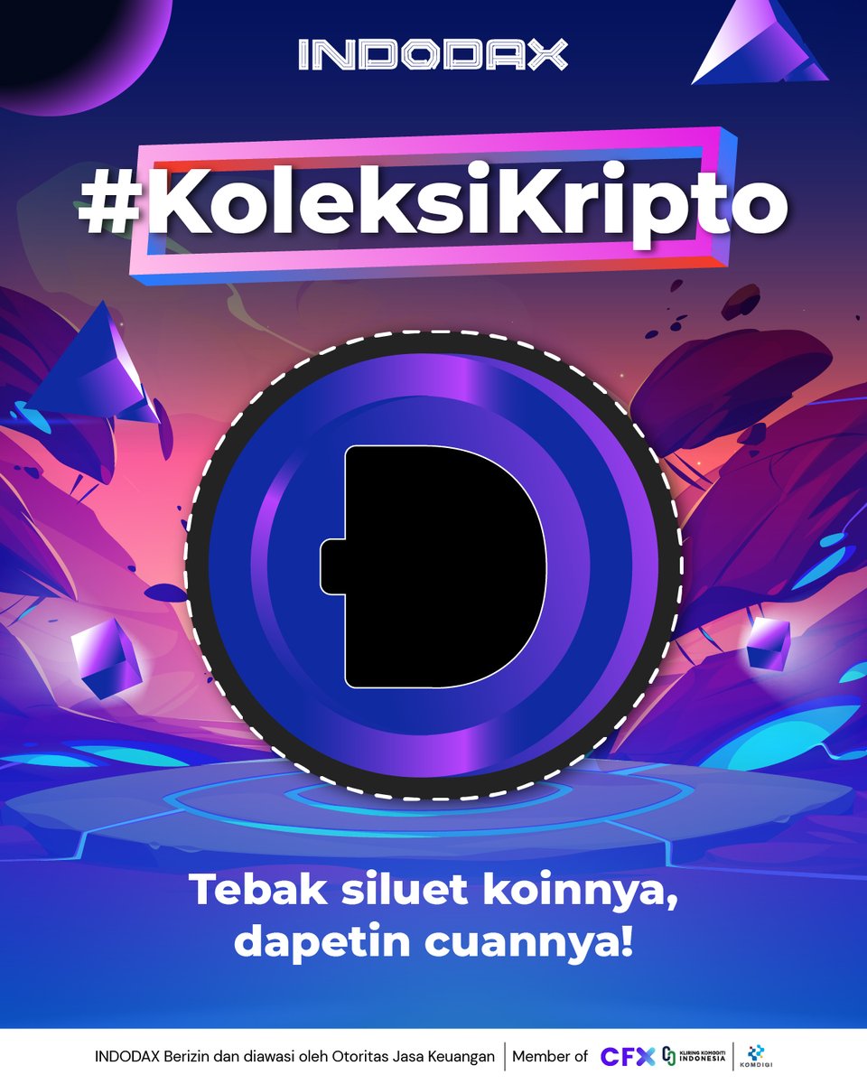 Ikutan #KoleksiKripto &amp; menangkan total hadiah Rp4,8 JUTA untuk 24 pemenang!
Periode: 2–17 Juni 2025 (Setiap hari kecuali Sabtu &amp; Minggu)

Liat caranya di slide 2 dan jawab pertanyaan yang ada di slide 3 ya!

Pemenang akan diumumkan tanggal 18 Juni 2025

#INDODAX #AsetMasaDepan