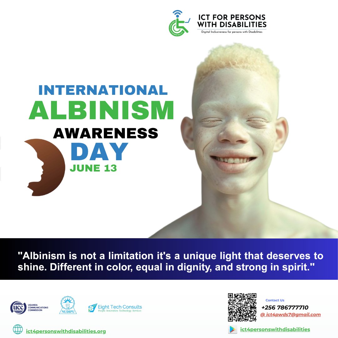 ICT4 PERSONS WITH DISABILITIES (@ictforpwds) on Twitter photo ''In the brilliance of difference, albinism glows. Let every light shine." <a href="/UCC_Official/">UCC</a> <a href="/8TechConsults/">Eight Tech Consults Ltd</a> <a href="/NUDIPU/">NUDIPU</a> ''In the brilliance of difference, albinism glows. Let every light shine." <a href="/UCC_Official/">UCC</a> <a href="/8TechConsults/">Eight Tech Consults Ltd</a> <a href="/NUDIPU/">NUDIPU</a>