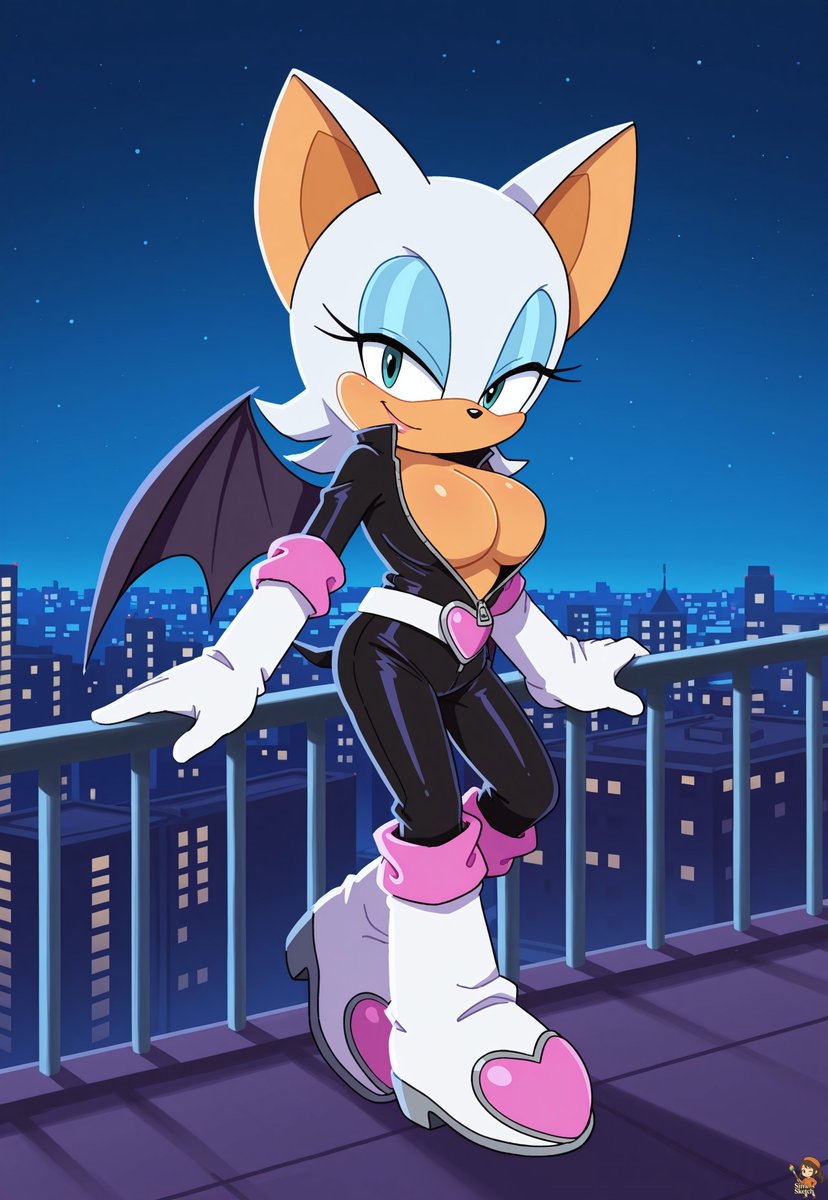 Looks like my suit’s barely holding on. What about you~?

#rougethebat #sonicthehedgehog #sonicfanart #rougefanart #aiart