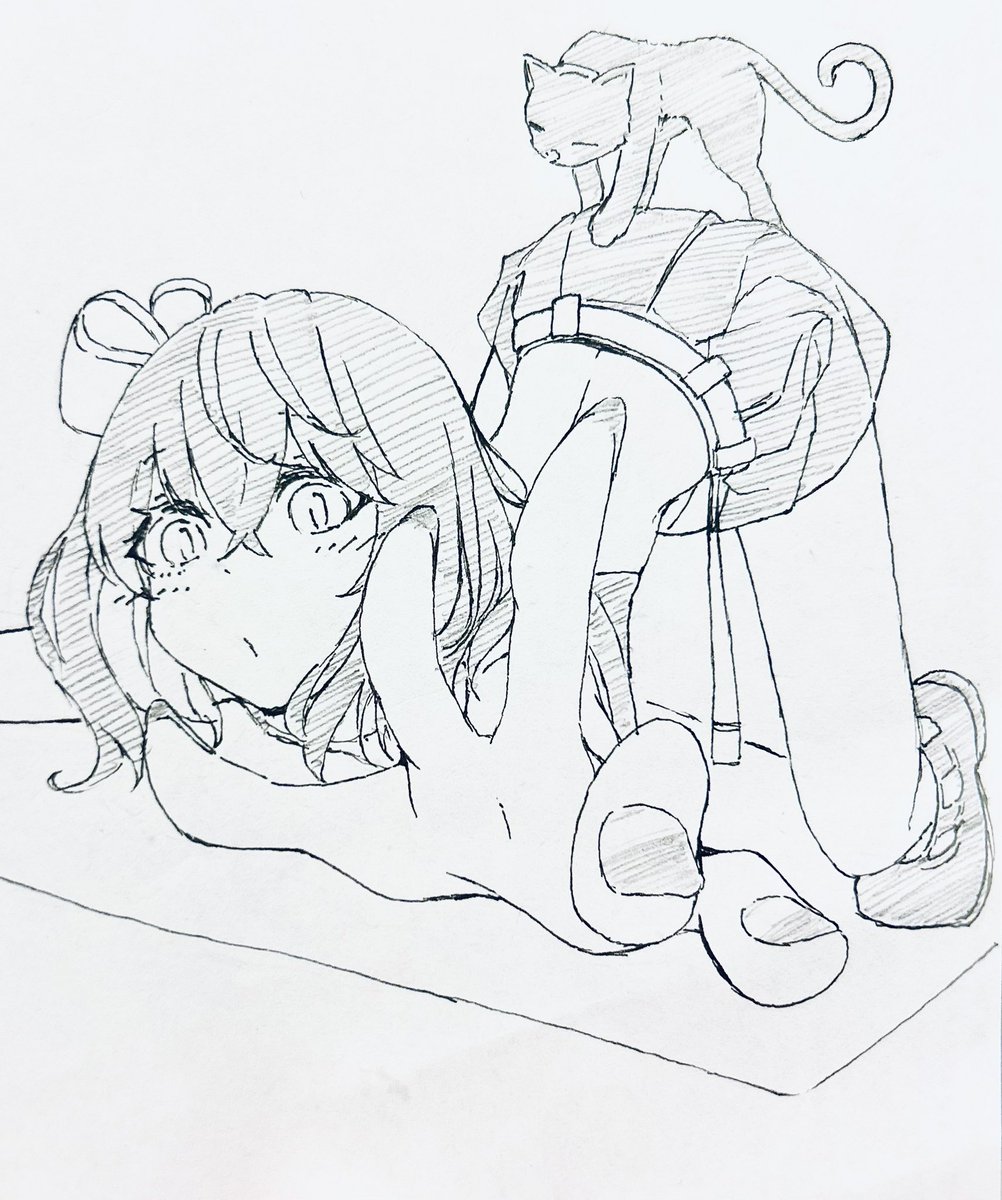 これは猫のポーズの宮舞さん
#宮舞モカ
#ねこのらくがき 