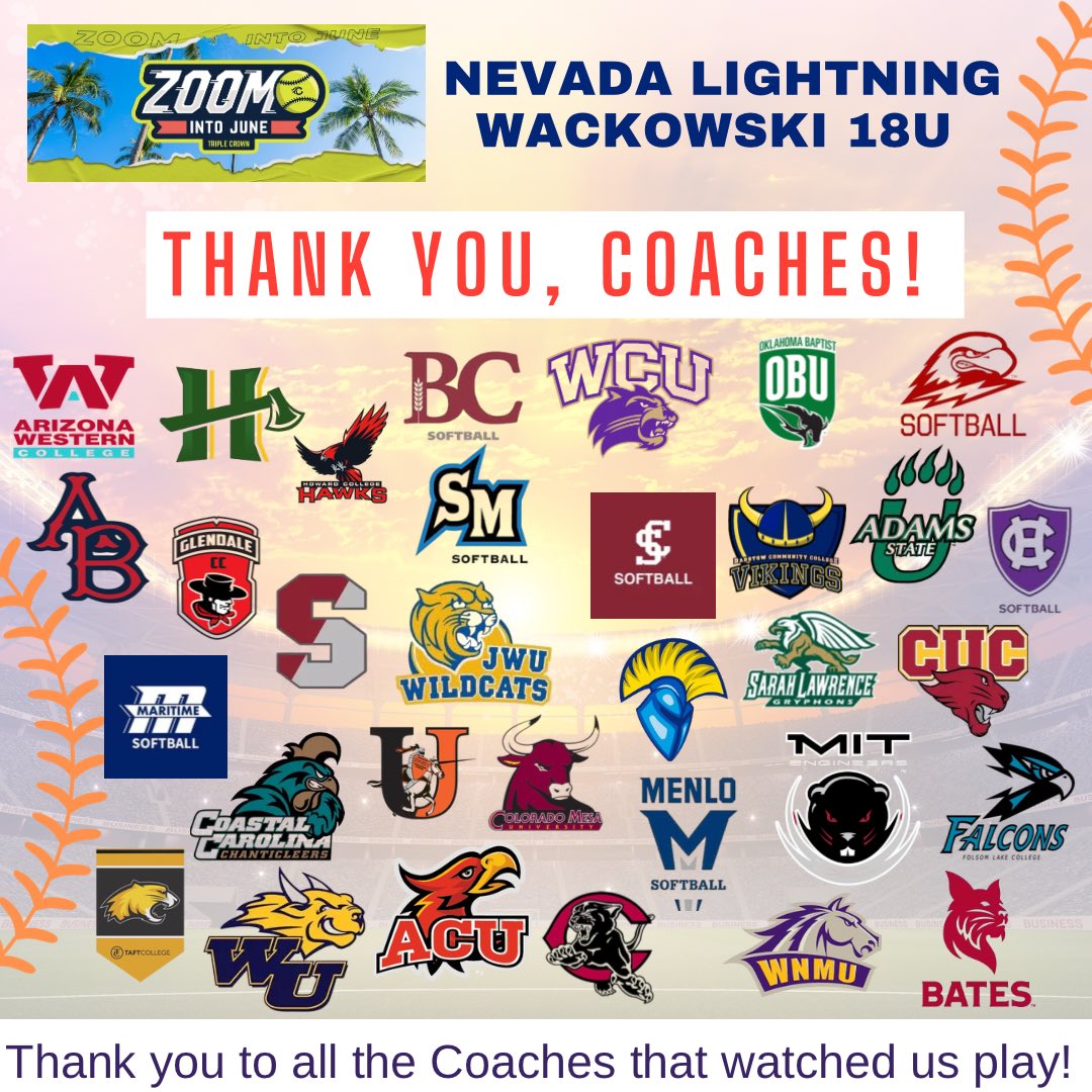 What a weekend! 
Thank you to all the Coaches that stopped by to watch our girls give it their all <a href="/TCSFastpitch/">TC Fastpitch</a> “Zoom Into June”! 🙏🏻
Nevada Lightning Wackowski 18U went 4-1 (55 R vs 14 RA) in the 18U Diamond Division C Pool!