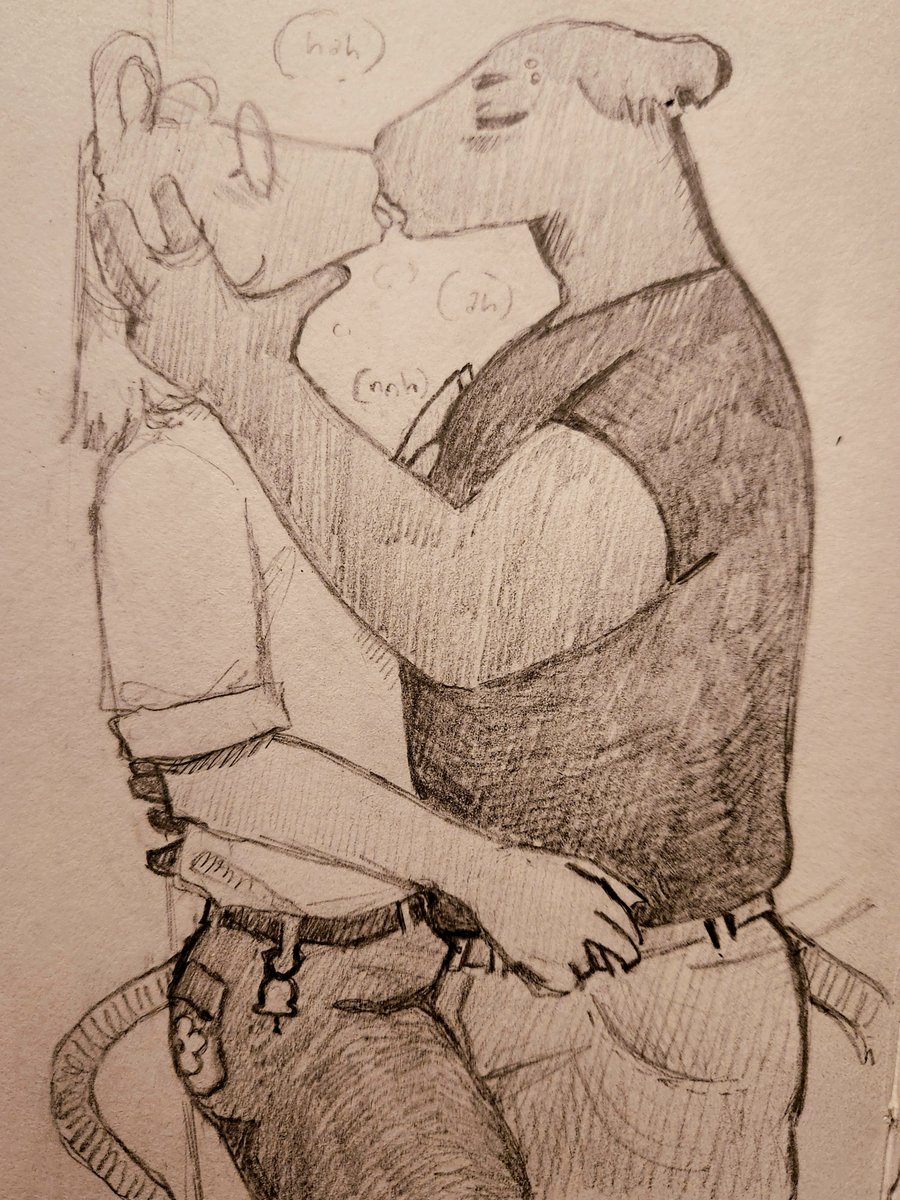 Shut uppppp wanted to draw in my sketchbook, hand slipped, made middle-aged gay rat yaoi 😵‍💫😌 😏