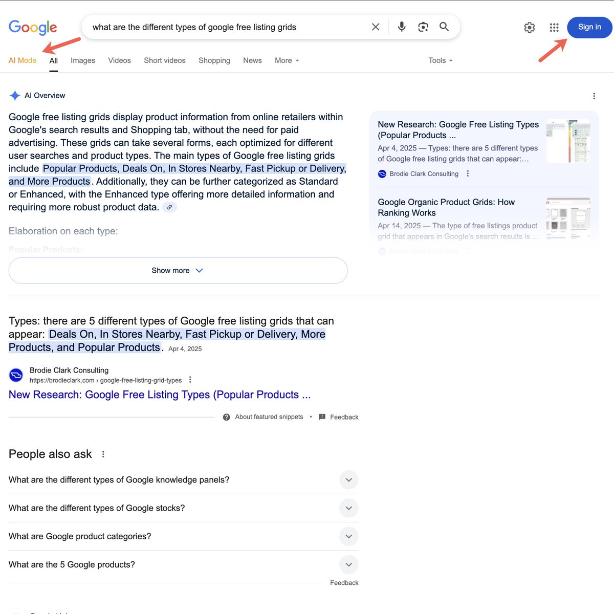 brodieseo's tweet photo. The time has come. Google's AI Mode is now showing outside of labs for the first time.

This means that not only is it showing more broadly for users, the data will now start to appear in Google Search Console (in the performance report).

Click this link: https://t.co/0muiRb1r1x to take part in an experiment to see if the data is showing in GSC like Google has said it will.

h/t @SachuPatel53124 for being the first one to spot AI Mode showing outside of labs for the first time since the Google I/O announcement last month.

Note: it seems like AI Mode is only showing for some regions currently (I can see it in the US), so let me know in the comments if its appearing for you or not after clicking the link above.
