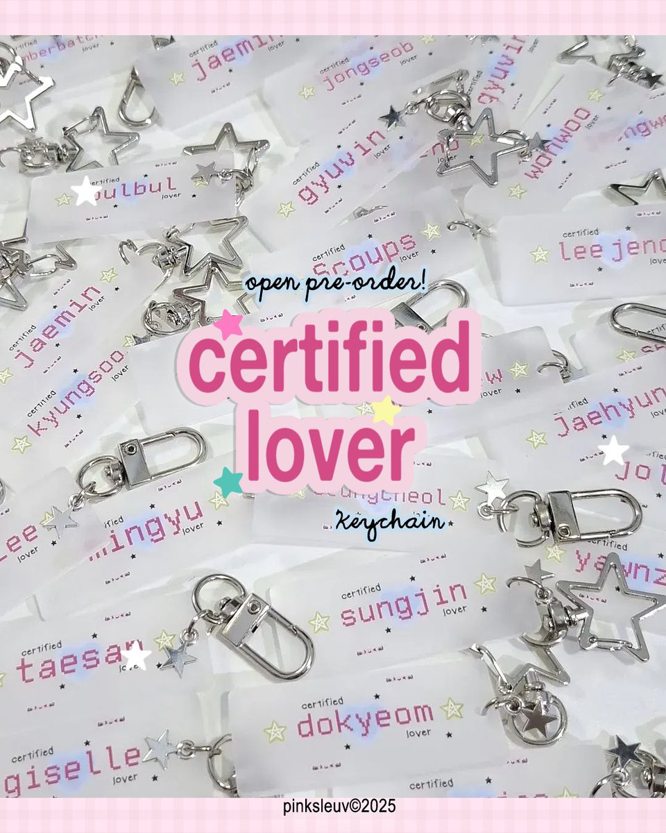 pinksleuv's tweet photo. [ RTs &amp; like are very appreciated! ♡ ]

OPEN PRE-ORDER batch 3 | ☆ Certified Lover Keychain ⋆｡˚꩜
໒꒱ ‧ free customize name!

⭑ periode 13-19 June 2025
⭑ IDR 23.000 (DP 13.000)
⭑ link PO : https://t.co/fHXW8DmP7v

kindly dm me if you have any questions <3 https://t.co/CDBO353BcM
