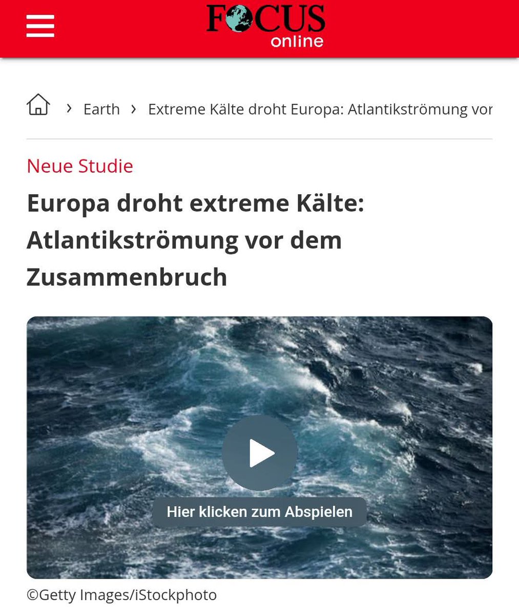 Ich bin verwirrt! Jetzt doch wieder keine Überhitzung?

"Eine neue Studie warnt vor einem möglichen Zusammenbruch der Atlantikströmung. Die Folgen könnten extreme Kälte in Europa und Nordamerika sein" 😂