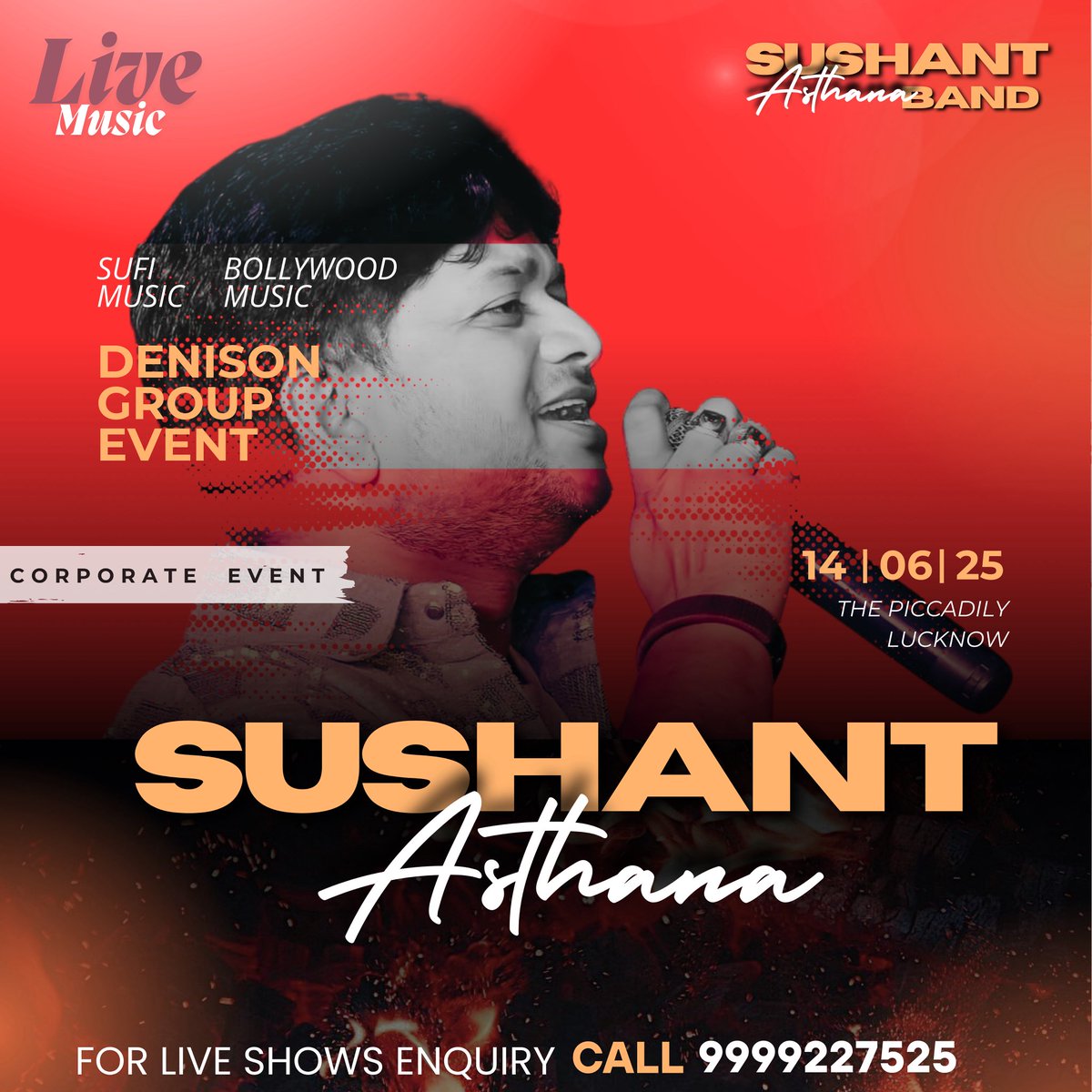 Meet you there. 
Upcoming show
#sushantasthanaband  @sushantasthanaband 
#lucknow #liveshows #showslife #performer #artistlife #singer