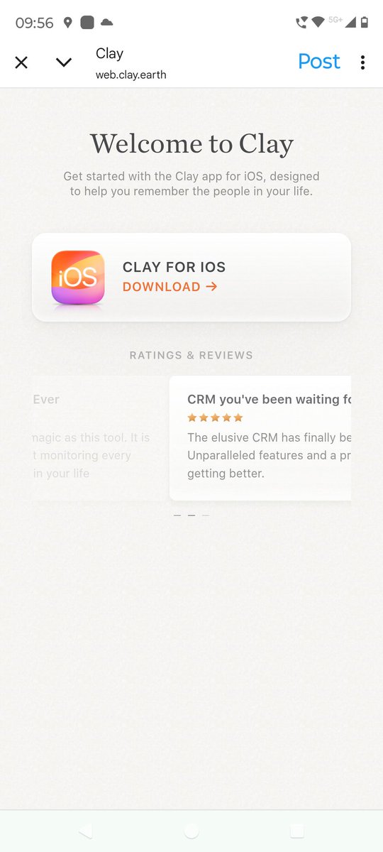 @ClayHQ i tried signing up via mobile browser on Android and the flow leads to this screen. You may