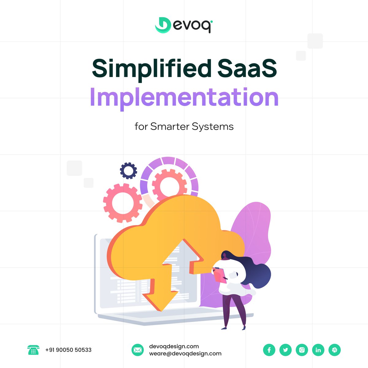 Devoq_Design's tweet image. SaaS doesn’t have to be complicated. With Devoq Design, you can confidently deploy, integrate, and scale with ease and no technology headaches.

Visit our website for more details: devoqdesign.com

Email Us: sales@devoqdesign.com

#SaaSImplementation #CloudSolutions