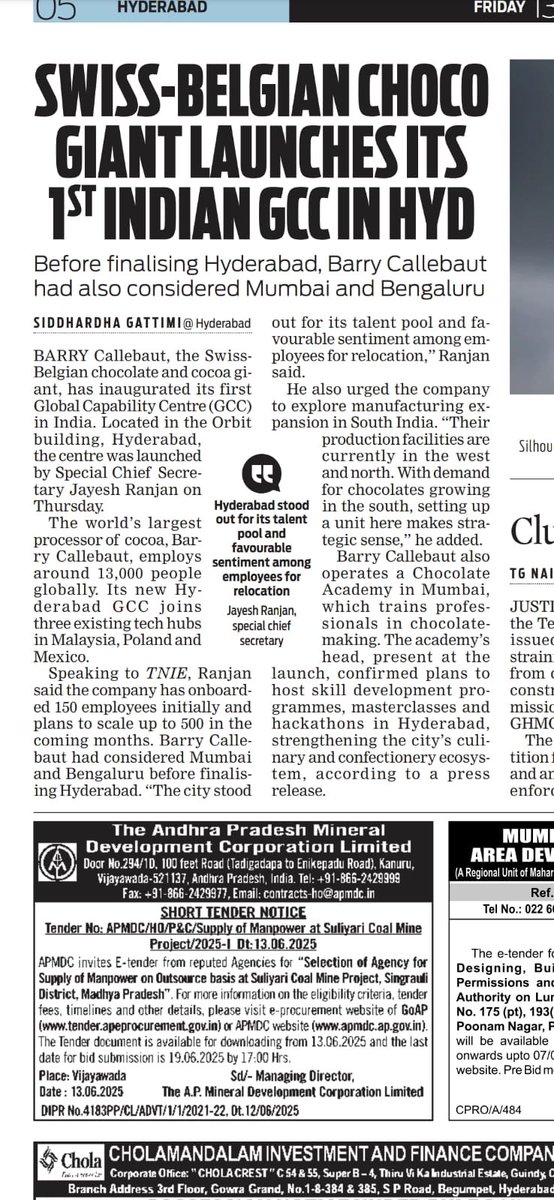 Congratulations ⁦<a href="/BarryCallebaut/">Barry Callebaut Group</a>⁩ and may you have a great run in Hyderabad