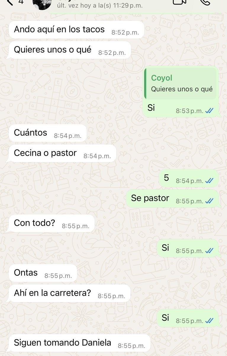 Daniela03489360's tweet photo. Se enoja pero me lleva tacos jaja ☺️ https://t.co/6EAinGqkBd