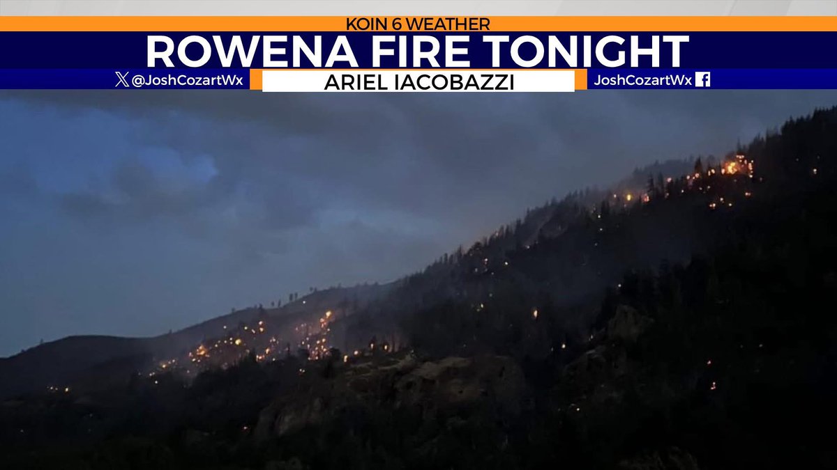 JoshCozartWx's tweet photo. Rowena Fire views just after sunset from KOIN 6's Ariel Iacobazzi reporting.
#RowenaFire #Oregon
@KOINNews @arieliacobazzi https://t.co/PRRy3Ye4ZS