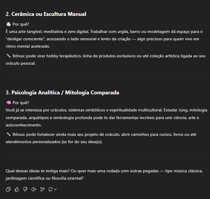 CCpozzolini's tweet photo. 😱Chocada, passadaaaa! 
"Describe me based on all our chats — make it catchy!"
Solicitei uma analise minha para o ChatGPT conforme minhas pesquisas e:  
#ia #ArtificialInteligence #ChatGPT https://t.co/j3EMA9frLH