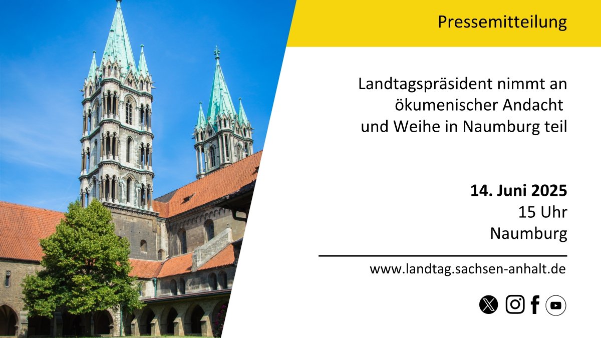 Neuigkeiten aus dem Landtag von #SachsenAnhalt.
Zur Pressemitteilung: tinyurl.com/LTPNMG2025

#ltlsa #Naumburg #Dom #Kreuzstein