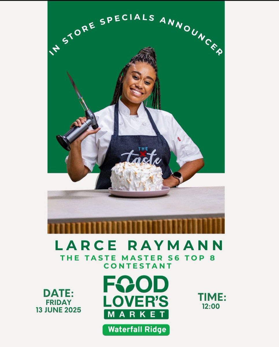 Join me today at Food Lover's Market Waterfall Ridge for in store specials announcements from 12pm. The amazing deals will make you shop till you drop😁
#thetastemastersa
#foodloversmarket
#shoptillyoudrop