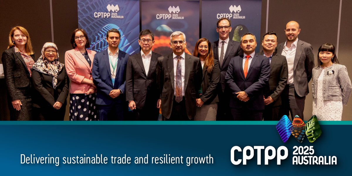 DFAT_TradeTalk's tweet image. CPTPP (Comprehensive and Progressive Agreement for Trans-Pacific Partnership) officials met in Brisbane this week for talks on further boosting and simplifying trade between members. Australia is proud to be CPTPP Chair in 2025 and leading this work program.
#AustraliaCPTPPChair…