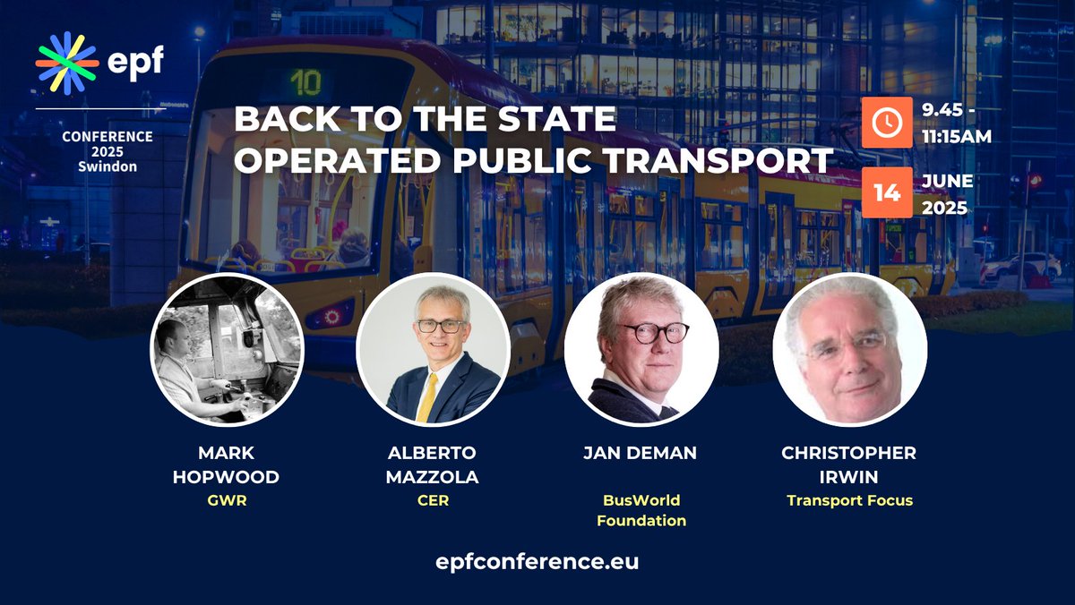 European Passengers' Federation (@eupassengers) on Twitter photo ๐ We kick off Day 2 of the #EPFConference2025 with a panel discussion on "๐๐๐๐ค ๐ญ๐จ ๐ญ๐ก๐ ๐๐ญ๐๐ญ๐ ๐๐ฉ๐๐ซ๐๐ญ๐๐ ๐๐ฎ๐๐ฅ๐ข๐ ๐๐ซ๐๐ง๐ฌ๐ฉ๐จ๐ซ๐ญ"
๐ Register: lnkd.in/g_ArbTqi
#PublicTransport #TransportPolicy #Mobility #StateOwnership #SustainableTransport ๐ We kick off Day 2 of the #EPFConference2025 with a panel discussion on "๐๐๐๐ค ๐ญ๐จ ๐ญ๐ก๐ ๐๐ญ๐๐ญ๐ ๐๐ฉ๐๐ซ๐๐ญ๐๐ ๐๐ฎ๐๐ฅ๐ข๐ ๐๐ซ๐๐ง๐ฌ๐ฉ๐จ๐ซ๐ญ"
๐ Register: lnkd.in/g_ArbTqi
#PublicTransport #TransportPolicy #Mobility #StateOwnership #SustainableTransport