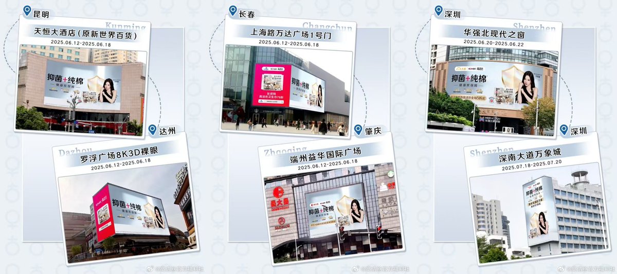 Kotex's NingNing city big screens will be launched starting today. 14 screens in 12 cities will be lit up with surprises, lasting until July 20th. Kotex has had other ambassadors in the past and now, but I can guarantee that NingNing receives the best treatment😌
#NINGNINGxKOTEX