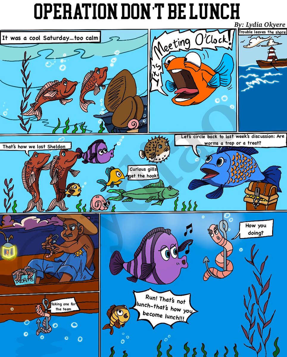 🚨New comic alert🚨
Don’t be lunch 🤷🏾‍♀️

#ComicArt #fishy #tweet